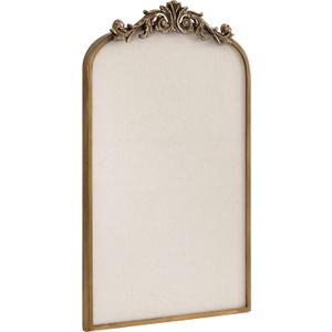 Kate and Laurel Arendahl Arch Pinboard; Gold; 19 x 31; Framed Arched Ornate Vintage Pinboard for Unique Display; Organization; and Decor Options