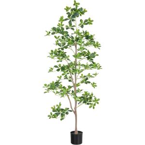 6ft Artificial Black Olive Tree, Faux Plants Indoor, Fake Black Olive Trees for Home Decor, Large Tall Tree - Indoor Decorative Plant & Potted Tree, 6 ft Faux Olive Tree for Home Office Dcor (Green)