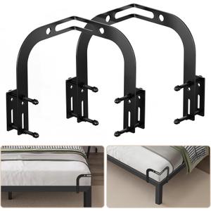 DELLAN Mattress Slide Stopper, Corner Non-Slip Mattress Gripper Retainer Bar, Holder for 1.75"x 2.9" Metal Bed Frame to Prevent Sliding (2 Pack)