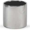 WGVI Silver Ceramic Cylinder Vase Width 5.5" Height 5", Flower Arrangements, Candle Holder, Terrarium Planter Pot, Storage Container Organizer, Pen Brush Holder, Smooth Silver Tabletop Decor, 1 Pc