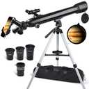 [2023 Upgraded] Telescopes for Adults Astronomy, 70mm Aperture 700mm AZ Mount Astronomical Refracting HD Telescope for Kids Beginners Telescope with Adjustable Tripod, Nylon Bag, Phone Adapter