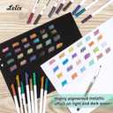 3 x Lelix 24 Colors Metallic Marker Pens, Fine Tip Paint Pens for DIY Photo Album, Black Paper, Card Making, Rock Art Painting, Scrapbooking, Glass, Metal, Wood
