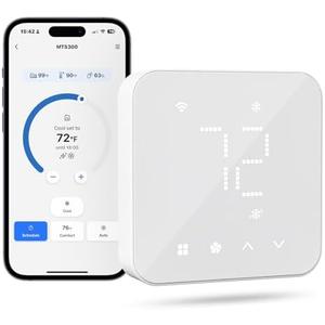 meross Smart Thermostat for Home, WiFi Thermostat Works with Matter, Alexa, Apple Home, Google Assistant, App & Voice Control, 7x24h Scheduling, Energy Saving, C-Wire Required