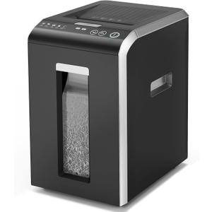 Locksworth Heavy Duty Micro-Cut Paper Shredder: 200-Sheet Auto Feed/10-Sheet Manual Feed, P-5 High Security, 8.5 Gallon Bin with Casters for Home Office