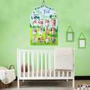 Golf Themed My First Year Photo Frame, Baby's First Year Picture Frame, 12 x 17 Inch Newborn 12 Months Gender Neutral Baby Milestone Memories Display Wood Board for 1st Birthday Decorations Keepsake Gift (green and blue)