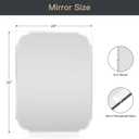 Beveled Frameless Bathroom Mirror with Scalloped Edges, 24" x 32" Rectangle Beveled Mirrors, Vanity Bathroom Mirror for Over Sink, Fireplace, Entryway, Restroom