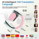 OWS AI Headphone for Multi-Language Translation, Bluetooth Earphone Support 144 Language Real-Time AI Translation, Wireless AI Earbuds Translator with App for Language Learning, Travel, Work (Pink)