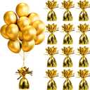 12PCS Balloon Weight Metallic Heavy Solid Balloon Pendant Pack Holder For Table Centerpieces Birthday Wedding Chrismas Party Decoration (Metallic Gold)