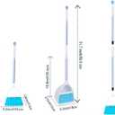 Mini Broom with Dustpan for Kids,Little Housekeeping Helper Set (White+Sky Blue)