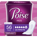 Poise Incontinence & Postpartum Pads for Bladder Leaks, 6 Drop Ultimate Absorbency, Regular Length, (2x56) 112 Count