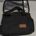 Femuar Reusable Lunch Box for Men/Women - Insulated Lunch Bag Leakproof Lunchbox for Work Office Picnic Beach - Freezable Lunch Cooler Bag with Adjustable Shoulder Strap - Black