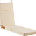 Outdoor Chasie Lounge Tufted Thick Cushion with Ties,Replacement Wicker Chair Cushion for Paito Fruniture,72x21x3inches,All Weather,Beige