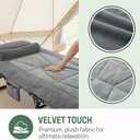 Mopaicot Folding Camping Cot for Adults, Adjustable 4-Position Reclining Chair with Mattress and Pillow, Lounge Chair Camp Cots Bed for Sleeping, Travel, Garden, Pool, or Office Nap (Gray)