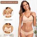 OEAK Womens Wireless Jelly Bras Comfortable Push Up Bra No Underwire Gel Bra Full Support Lift Everyday Seamless Tshirt Bras (Beige, XXL)