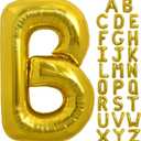 TONIFUL 40 Inch Large Gold Letter B Balloons - Helium Filled, Foil Mylar Big Balloons for Birthday Party & Anniversary Decorations