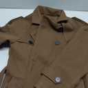 chouyatou Women's Winter Double Breasted Wool Coat Long Sleeve Notch Lapel Midi Long Winter Trench Coat with Belt (Brown, S)