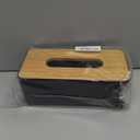 Modern Tissue Box Cover with Bamboo Lid, Tissue Holder,Rectangular Box Covers,for bedrooms, Offices, bathrooms, Living Rooms etc. (Black)