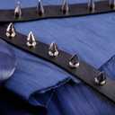 Leather Cuff Bracelet Punk Bracelet Rock Braided Rivets Wristband for Men Women Adjustable (A1:2PCS)