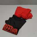 GORGLITTER Men's 2 Piece Outfits Letter Print Crewneck Short Sleeve T-Shirt and Shorts Set (Red and Black)