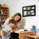 Scalloped Bulletin Board 24 x 18 Inches Felt Pin Board, Black