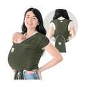 KeaBabies Baby Wrap Carrier Ring Sling  Easy to Wear, Adjustable DLite Baby Carrier Newborn to Toddler, Infant Carrying Shirt, Hands Free Bonding, Breathable Fabric Wearing Wrap (Forest)