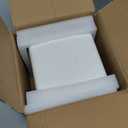 Bathroom Accessories - Ceramic Tissue Holder with Wooden Lid, Decorative Square Tissue Cover Box (White and Beige)