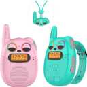 Qniglo Walkie Talkies for Kids Rechargeable 2 Pack, Wrist Watch Walkie Talkies with FM Handheld, Wearable Lanyard for Outdoor Camping Games & Birthday Xmas Toys Gifts for Boys Girls