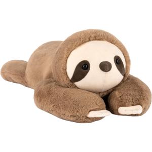 Niuniu Daddy 26" | 5LB Sloth Weighted Stuffed Animals for Adults Kids, Large Brown Sloth Weighted Lap Animal Plush Toy, Giant Body Pillow with Bag Stickers as Gift for Christmas Birthday Holidays
