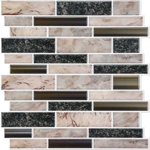 STICKGOO Thicker Design Peel and Stick Tile Backsplash, 1212Stick on Backsplash for Kitchen, Self Adhesive Tile for Kitchen Backsplash and Bathroom(10 Sheets, Gray) (12in X 12in, Sandstone Look)