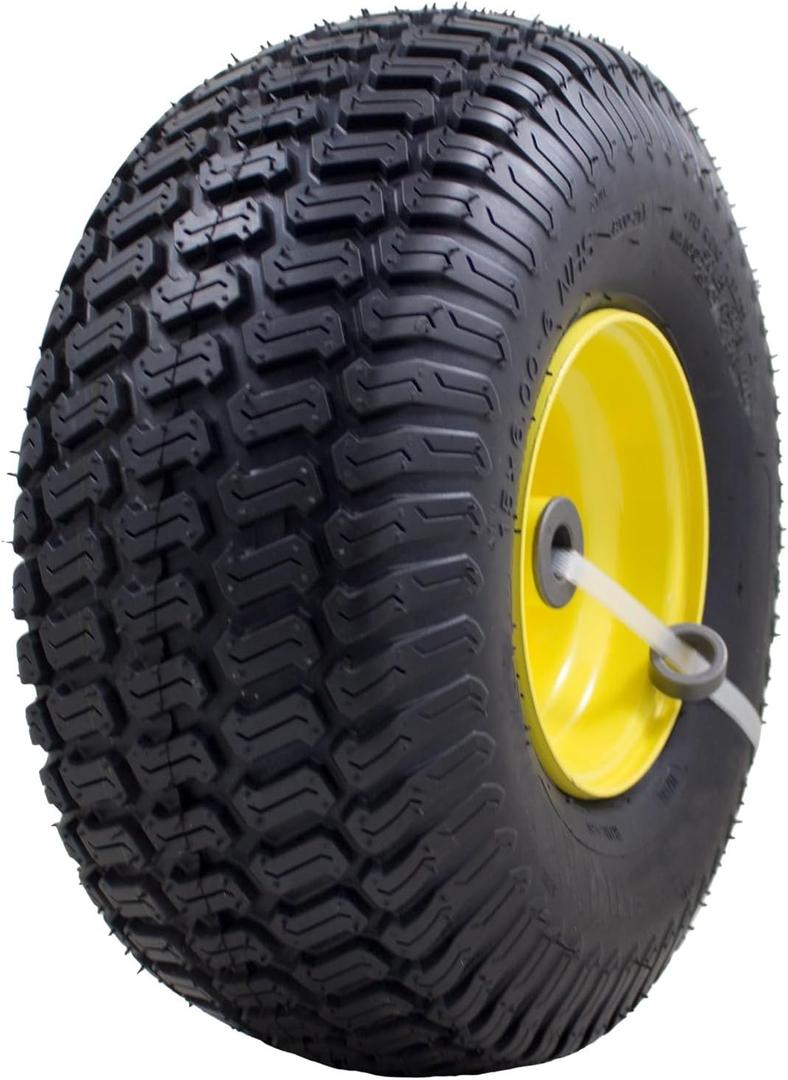 MARASTAR 21426 15x6.00-6 Tire and Wheel Assembly, Replacement Riding Lawn Mower Front Tire Compatible with 100 and 300 Series John Deere Riding Mowers