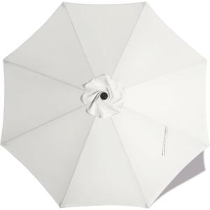 MASTERCANOPY Patio Umbrella 9 ft Replacement Canopy for 8 Ribs-White Canopy Only