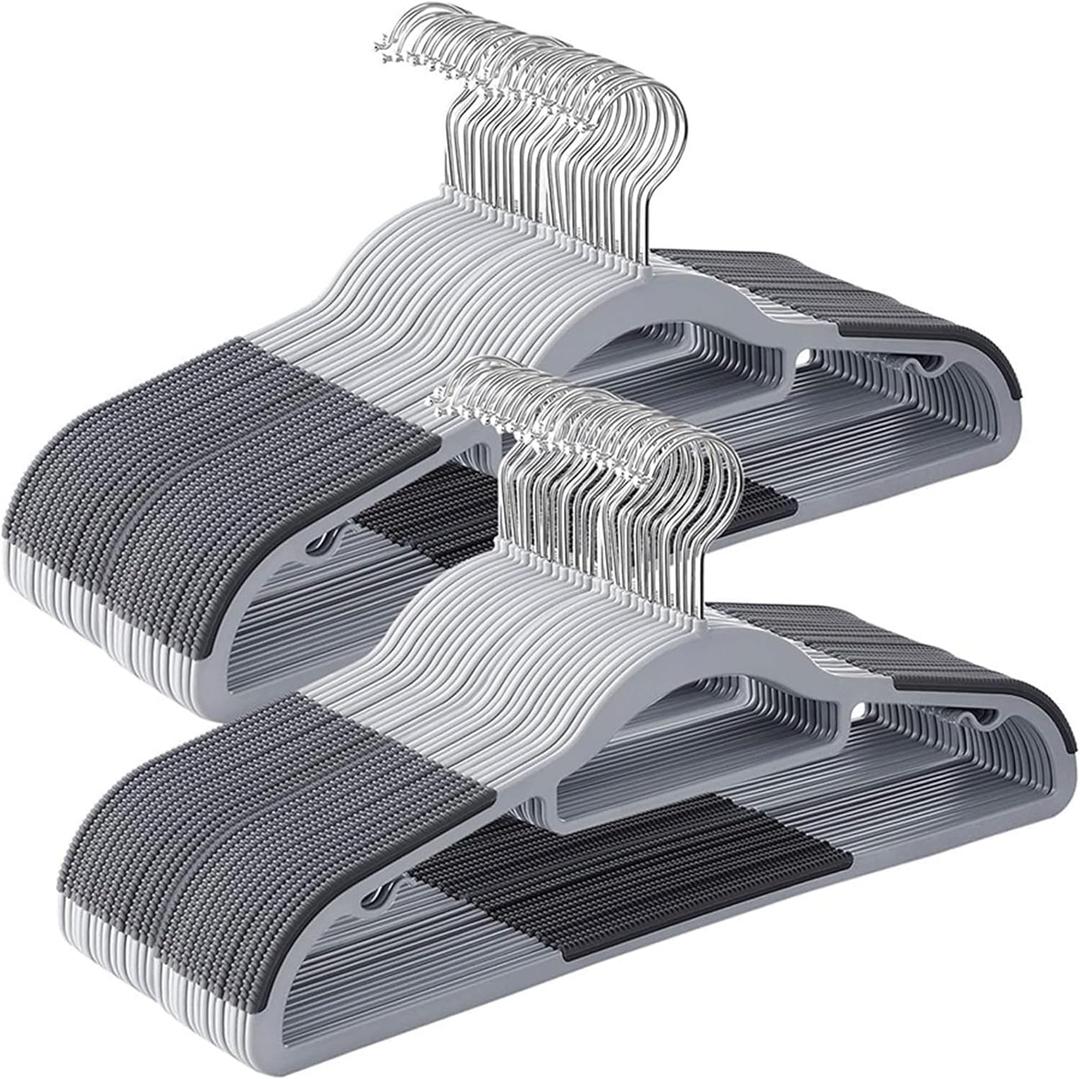 Plastic Clothes Hangers 30 Pack, Slim Space Saving Hangers with Anti-Slip Grip, 16.5 Inch Non Slip Coat Hangers with 360 Swivel Hooks for Shirts, Pants, Jackets & Closet Organization