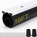BOWSEN Heavy-Duty U+O Ring Universal Garage Door Bottom Seals Weatherstrip Weather Stripping Rubber with Aluminum Track Retainer Kit, Black (16 FT, 1-1/4" Width)