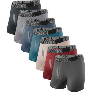 Men's Breathable Cool Mesh Underwear Moisture-Wicking Boxer Briefs 7 Pack (Large)
