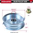 3 Pack GY21099 Spindle Assembly with GX21381 Pulley GY20629 Idler Pulley Replaces GY20867, GY20592, GY22082 for John Deere D170, LA175, E180, G110, 190C, S180, LA150, D 170 54" Lawn Mowers