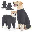 Pinellia Fleece Dog Sweater for Small Medium Large Dog for Run Walk Sleep Pet Winter Jacket & Windproof Clothes Coat, 2XL, Grey