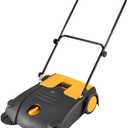 Hoteche 28-Inch Walk Behind Outdoor Manual Push Floor Sweeper, 4-Gallon Capacity, 30200 ft/h Sweeping Efficiency, Lightweight Non-Electric Sweeper for Driveways, Patios, and Warehouses