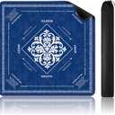 KJGNHQA Blue Mahjong Mat with Rules for Table,Roll No Creases 32.5"x32.5"