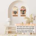 LIYAOLI Boho Wall Shelf Set of 2-15 x 8.6 Inch Arched Wooden Hanging Shelves for Living Room & Bedroom - Mid-Century Modern Bohemian Wall Decor (Natural Wood Finish)