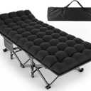 ZENPETIO Camping Cot for Adults, Heavy-Duty Portable Cot Bed with Mattress, Foldable Padded Sleeping Cots for Camping Travel Tent Day Bed Outdoor & Home Guest, Max Load 500 LBS, 75x28x15, Basic - 75x28x15"