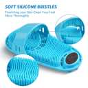 Silicone Shower Foot Scrubber Personal Foot Massage and Cleaning, Non-Slip Foot Scrubber for Men and Women (1PCS Blue) 11.5x5.5"