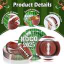 50PCS Homecoming Football Plates Kit 9 Inch Rugby Theme 2025 Homecoming Plates 7 Inch Disposable Football Round Trays for Sports Fans Tableware for Gameday Tailgate School Decor Supplies