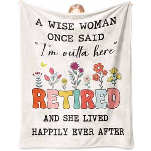 Retirement Gift for Woman 2026, Soft Flannel Retirement Blankets for Women, Best Retired Gifts for Women, Funny Retirement Gifts for Teacher Coworker Friend Nurse Boss Famale - 50'' x 60''