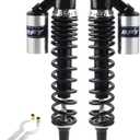 Newsmarts Pair 400mm 15.75" Motorcycle ATV Shock Absorbers Suspension for HONDA for Suzuki for Yamaha for Kawasaki ATV UTV Go Kart Quad Dirt Sport Bikes,Black and Silver