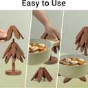 Silicone Trivets Mat Set for Hot Dishes - Tree Trivets with Stand - Hot Pads Pot Holders for Kitchen (Brown)