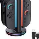 Charging Dock for Nintendo Switch 2 JoyCon 2 Controller [Dual-Direction Charging Design] Magnetic,LED Indicator,4-in-1 Fast Charger Stand Station Compatible with Joy Con 2 Accessories