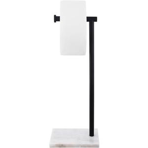 KES Black Toilet Paper Holder Stand Bathroom Tissue Roll Holder with Marble Base Freestanding SUS304 Stainless Steel Matte Black Finish, BPH285S1-BK