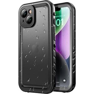 SPORTLINK Waterproof Case for iPhone 14, Full Body Heavy Duty Protection Full Sealed Cover Shockproof Dustproof Built-in Clear Screen Protector Rugged Case for iPhone 14 6.1 Inch (Black)