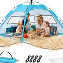 Pop Up Beach Tent Sun Shelter – Easy Set up in 3S Instant, Tents for 4/5 Person Beach Umbrella Sun Shelter Shade, UV 50+ Protection, Wind Resistant, Lightweight Portable Baby Tents Shade for Family, 102" L x 67" W x 55" H