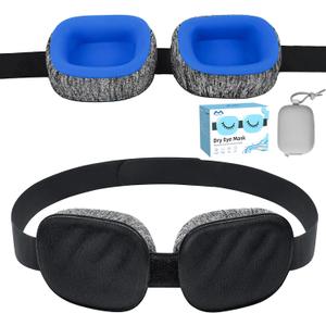 Eye Mask for Dry Eyes - Blackout Dry Eye Mask & Moisture Goggles - Adjustable Sleeping Mask for Men & Women - Removable Cleaning Silicone, Soft & Comfortable - Great for Travel, Shift Work